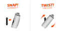 Bidon Fidlock Twist 590 czarny + baza bike