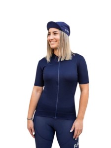 Koszulka kolarska damska Raso Classic Merino Granatowa