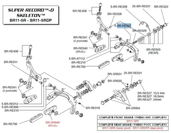 Nakładka do sprężyny hamulca Campagnolo, BR-RE012