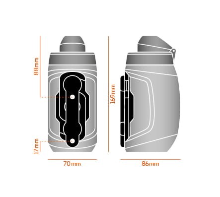 Bidon Fidlock TWIST 450ml miękki, przydymiony + baza do roweru