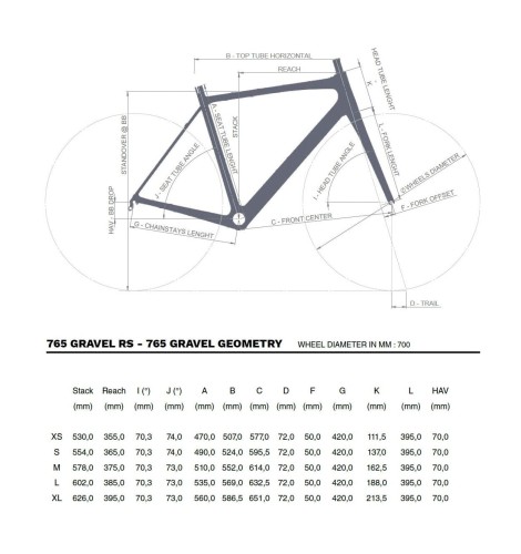 Rama Look 2022 765 Gravel Disc Black Glossy Mat geometry
