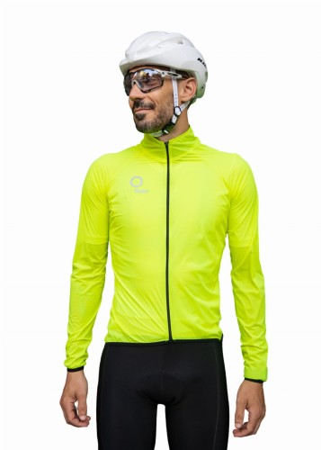 Kurtka kolarska wodoodporna Raso Ultralight, fluo