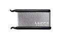 Łatki Lezyne Lever Kit, pudełko, 2x łyżki, 6x łatki samoprzylepne, tarka, łatka opona, szary