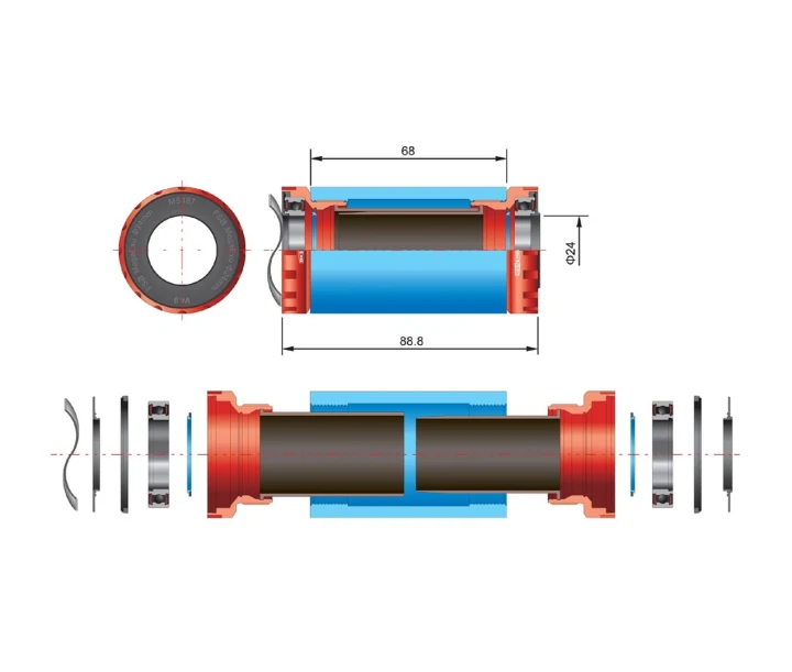 Wkład suportu FSA BSA – AX 24mm Mega Exo MTB, BB-9050