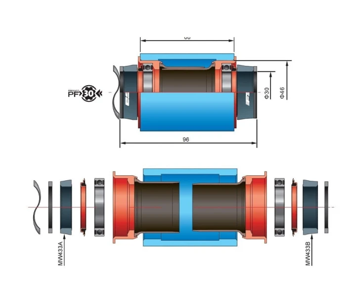 Adapter suportu FSA BB30/PF30 korby BB392EVO, EL226