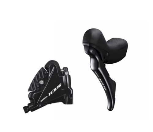 Zestaw klamkomanetka/hamulec Shimano 105, przewód, przód