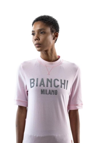 Koszulka kolarska Bianchi Lifestyle Gravel, Różowa