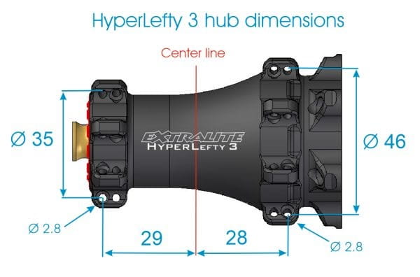 Piasta Extralite HyperLefty 3
