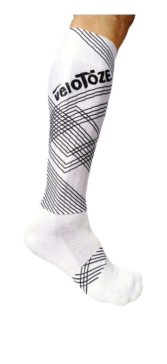 Skarpety kolarskie VeloToze Aero Socks, wysokie, białe