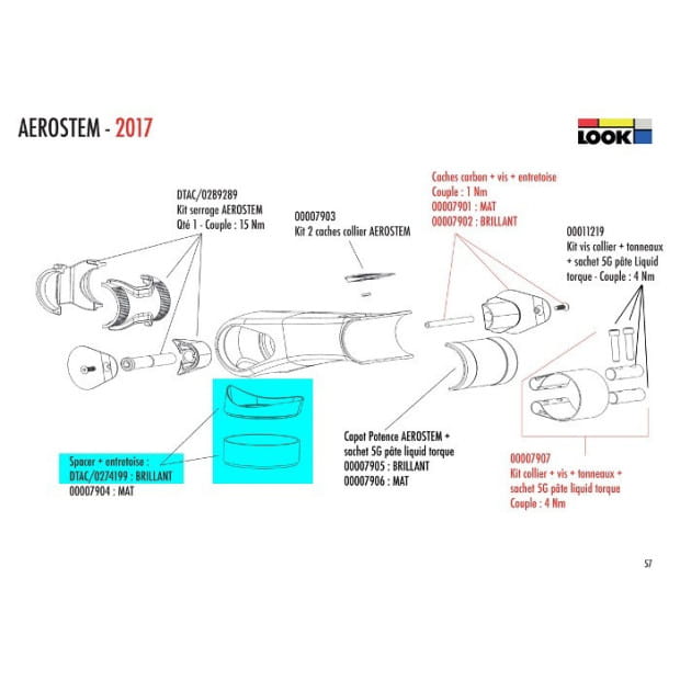 Zacisk mostka Look Aerostem 2017