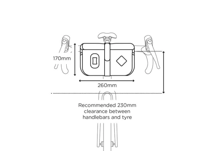 Torba na kierownice/ramię Restrap Rolltop Canister Bag, wymiary