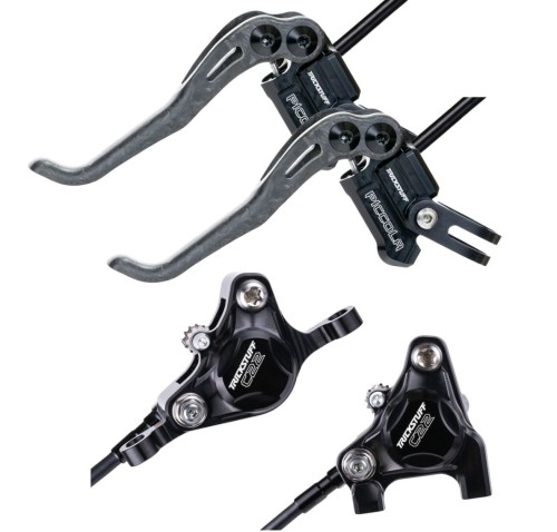 Zestaw 2xklamka/2xhamulec Trickstuff Piccola Carbon, przód post/tył flat
