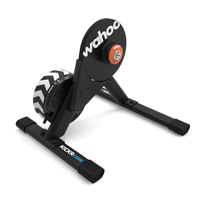 Trenażer Wahoo Fitness Kickr Core 2 z Zwift Cog & Click - widok z przodu