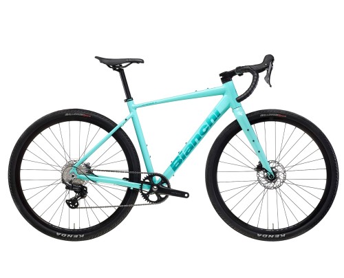 Rower gravelowy Bianchi Via Nirone 7, 2026, GRX610 12s, Celeste Matt/Graphite Glossy
