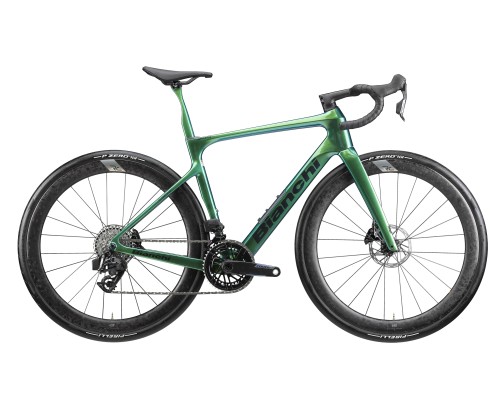 Rower szosowy Bianchi Infinito PRO, Force AXS PWR, RC 49R, Metallic Celeste Dark Turquoise/CK16