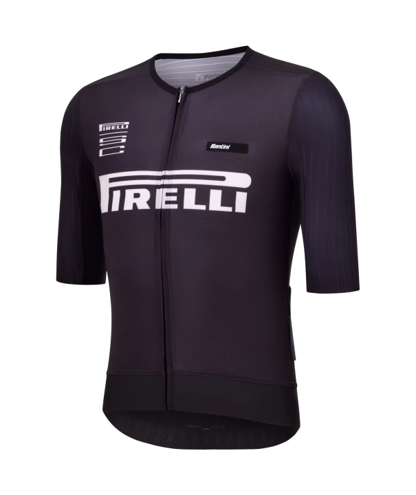 Koszulka kolarska Santini:Pirelli Sport Club Fast Czarna_1.jpg