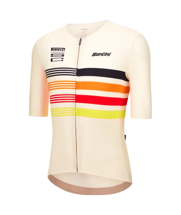 Koszulka kolarska Santini:Pirelli Sport Club Tape Biała_1.jpg