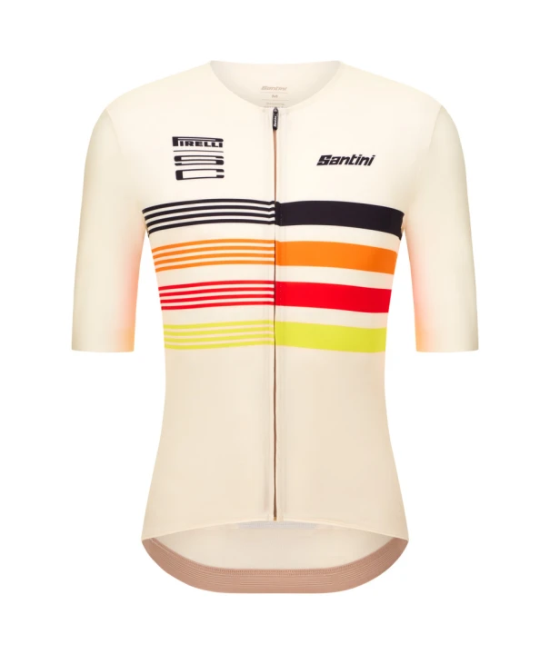 Koszulka kolarska Santini:Pirelli Sport Club Tape Biała_3.jpg