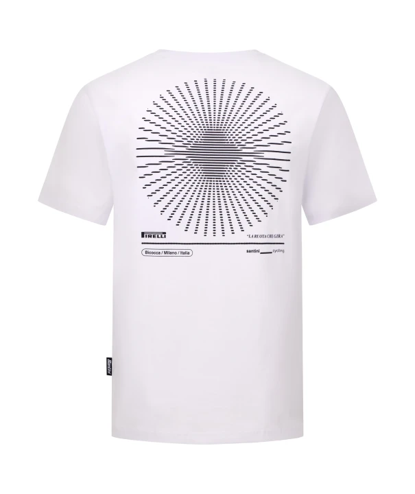 Koszulka T-Shirt Santini:Pirelli Sport Club Wheel Biała_1.jpg