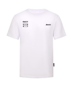 Koszulka T-Shirt Santini/Pirelli Sport Club Wheel Biała