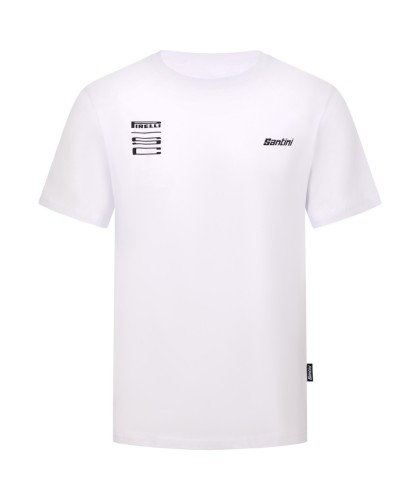 Koszulka T-Shirt Santini:Pirelli Sport Club Wheel Biała_2.jpg
