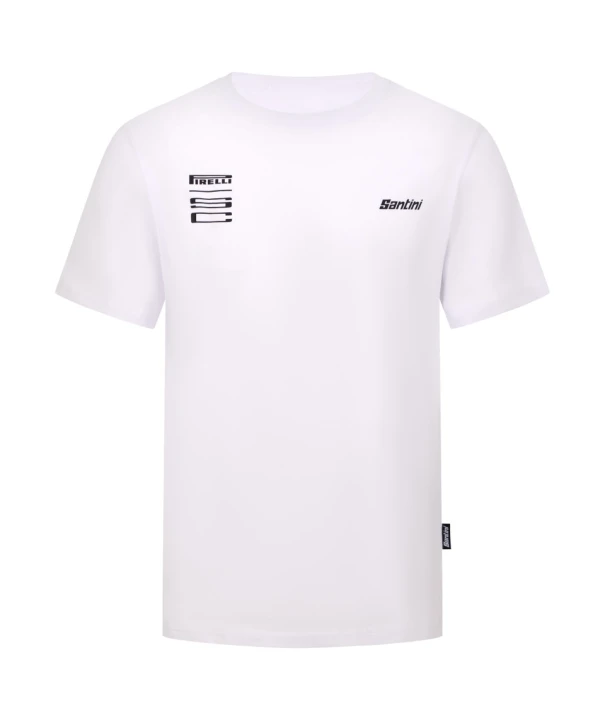 Koszulka T-Shirt Santini:Pirelli Sport Club Wheel Biała_2.jpg