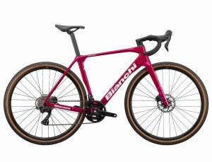 Rower gravelowy Bianchi Impulso Comp 2026, GRX 610/820, Ruby Red Camp/Off White